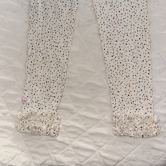 RUFFLE BUTTS Speckled Pull On Legging Ruffle Bottom Hem Girls 6/7 - Picture 6 of 7